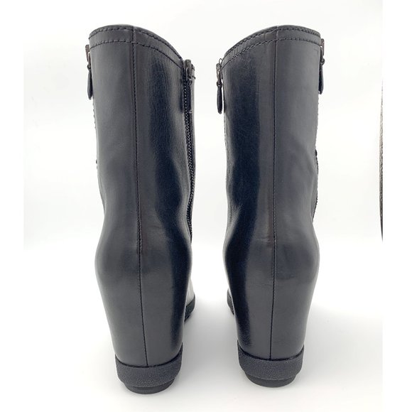 Prada Soft Calf Wedge Ankle Boots/Booties Black size 10.5/40.5 - Picture 4 of 6